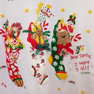 Vintage Durham Mills Dear Santa I Want it all Christmas OSFA Nightshirt U.S.A